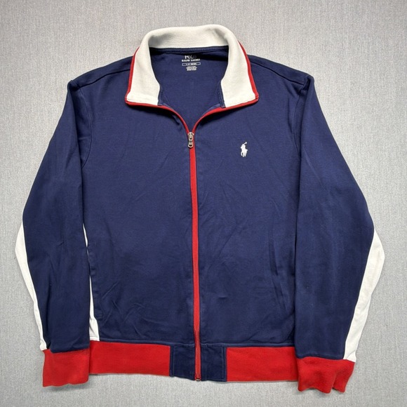 Polo Ralph Lauren Other - Polo Ralph Lauren Red White Blue Full Zip Sweatshirt Jacket Mens Large USA